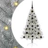 vidaXL Artificial Pre-lit Christmas Tree Silver 120 cm PET