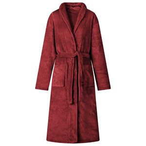 vidaXL Bathrobe without Hood Bordeaux Red S Flannel