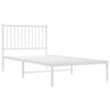 vidaXL Metal Bed Frame without Mattress with Headboard White 90x190cm