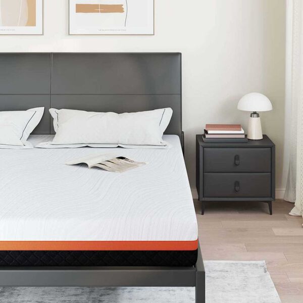 vidaXL Mattress White and Black 180 x 200 cm Gel-Infused Foam