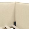 vidaXL Corner Bed Frame with Headboard Cream 100 cm x 200 cm Velvet