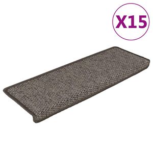 vidaXL Stair Mat | Set of 15 | Grey and Beige