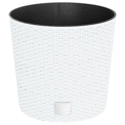 vidaXL Planter with Removable Inner White 15 / 15.3 L PP Rattan