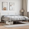 vidaXL Metal Bed Frame without Mattress with Headboard White 140x200cm