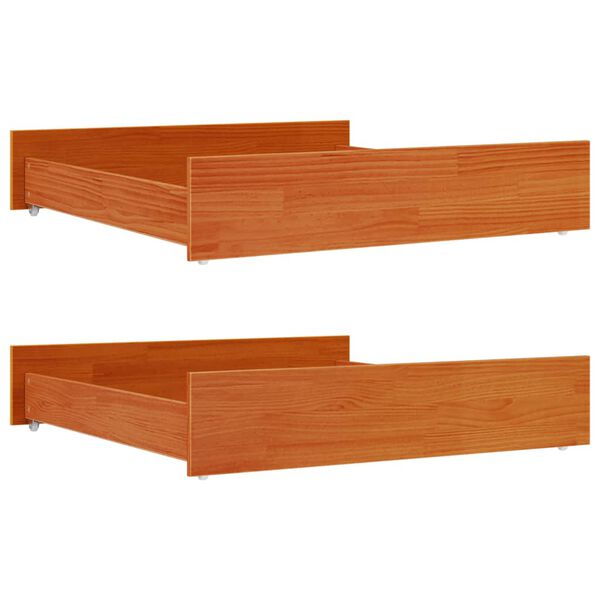 vidaXL Bed Drawers 2 pcs Wax Brown Solid Wood Pine