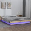 vidaXL LED Bed Frame without Mattress King Size Solid Wood