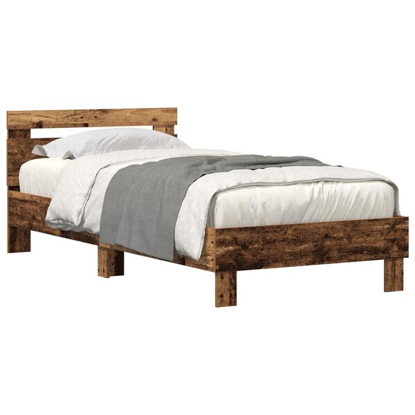 vidaXL Bed Frame Old wood 90 x 190 cm Engineered wood