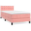vidaXL Box Spring Bed with Mattress Pink 90x190 cm Velvet