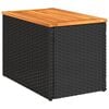 vidaXL Garden Side Tables 2pcs Black 55x34x37cm Poly Rattan Solid Wood