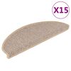 vidaXL Stair Mats Self-adhesive Sisal-Look 15 pcs 65x21x4 cm Light Beige