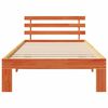 vidaXL Bed Frame with Headboard Wax Brown 100 x 200 cm Solid Pine Wood