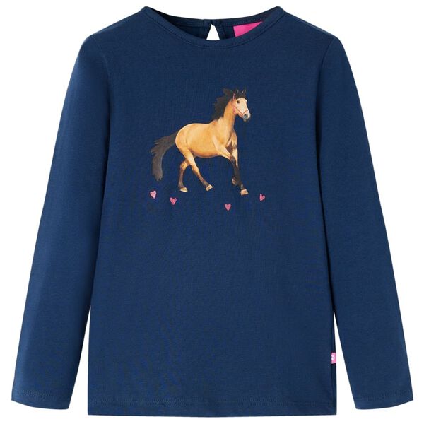Kids' T-shirt with Long Sleeves Navy Blue 140
