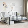 vidaXL Metal Bed Frame without Mattress with Footboard Black 193x203cm