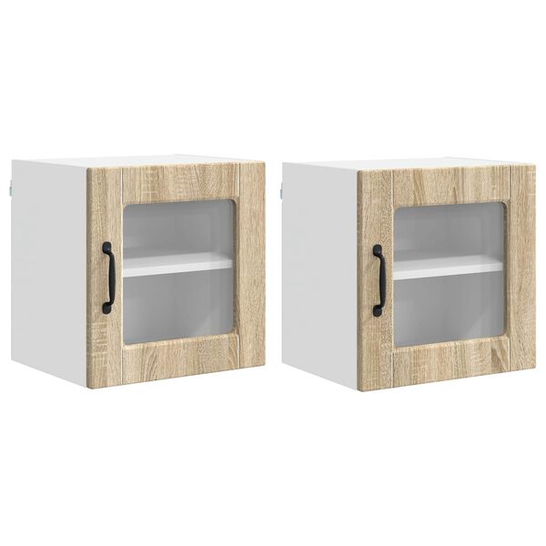 vidaXL Kitchen Cabinet with Shelf 2 pcs Sonoma Oak 40 x 31 x 40 cm