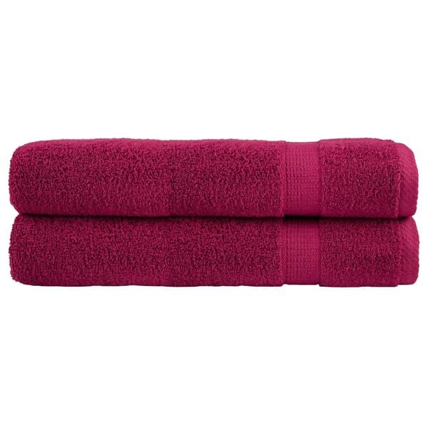 vidaXL Premium Towels "SOLUND" 2 pcs Bordeaux 100x200 cm 600 gsm
