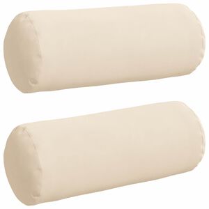 vidaXL Bolster Pillows 2 pcs Beige Ø 15 x 40 cm Microfibre Fabric