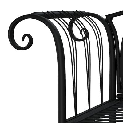 vidaXL 2-Seater Garden Bench 128 cm Black Steel