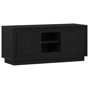 vidaXL TV Cabinet Black Oak 102 x 35 x 45 cm Engineered Wood