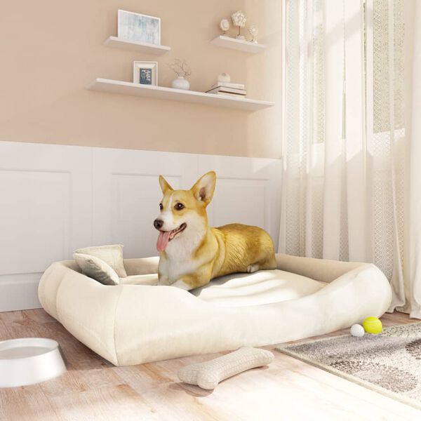 vidaXL Dog Cushion with Pillows Beige 115x100x20 cm Oxford Fabric