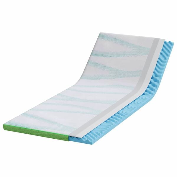 vidaXL Mattress Topper White and Green 80 x 200 x 6 cm Jaquard Fabric
