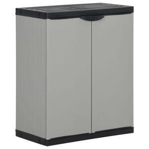 vidaXL Garden Waste Cabinet Grey and Black 68x40x85 cm PP