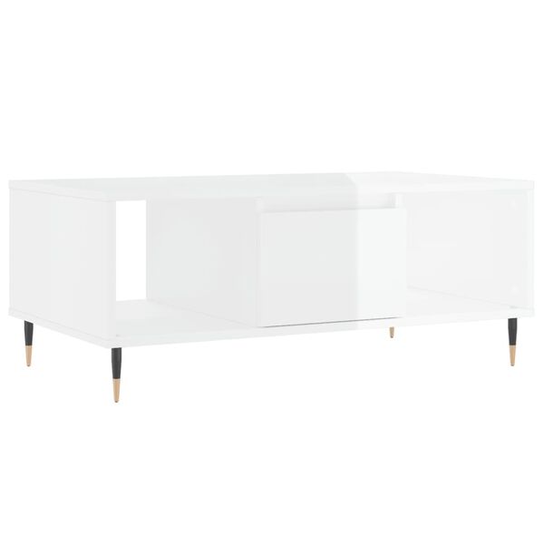 vidaXL Coffee Table High Gloss White 90x50x36.5 cm Engineered Wood
