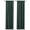vidaXL Linen-Look Blackout Curtains with Hooks 2 pcs Green 140x225 cm