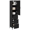 vidaXL Highboard Black Oak 34.5 x 34 x 180 cm Engineered Wood