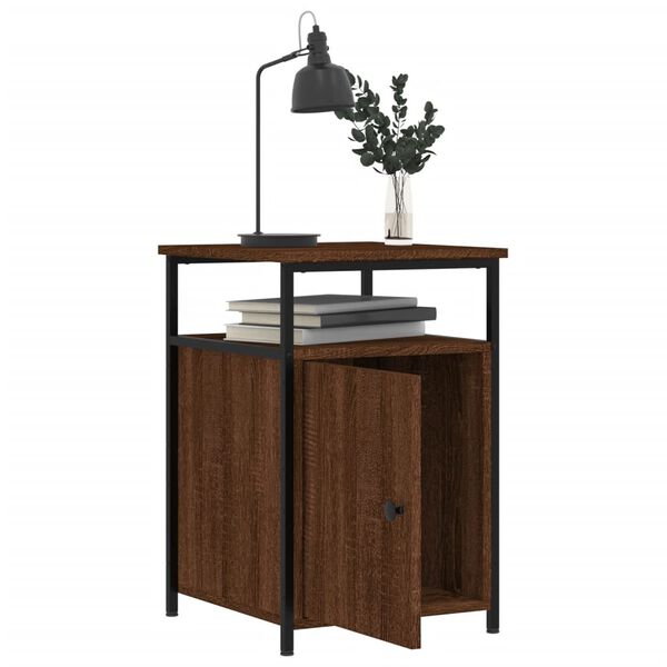 vidaXL Bedside Cabinet Brown Oak 40x42x60 cm Engineered Wood