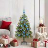 vidaXL Artificial Hinged Christmas Tree with Cones Green 120 cm