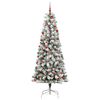 vidaXL Artificial Hinged Christmas Tree Green and White 210 cm