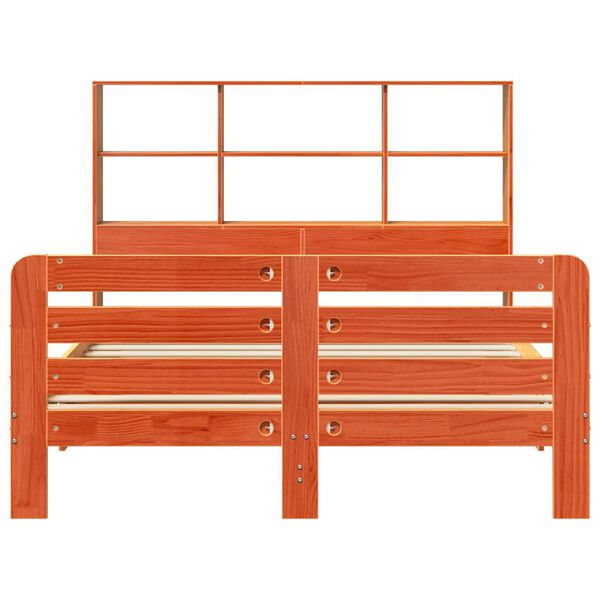 vidaXL Bed Frame without Mattress Wax Brown 120x190 cm Small Double Solid Wood Pine