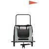 vidaXL Pet Bike Trailer Grey and Black Oxford Fabric and Iron