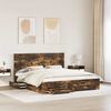 vidaXL Bed Frame with Drawer Smoked Oak 180 x 200 cm Engineered Wood