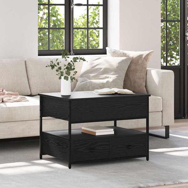 vidaXL Coffee Table Black Oak 70 x 50 x 54.5 cm Engineered Wood