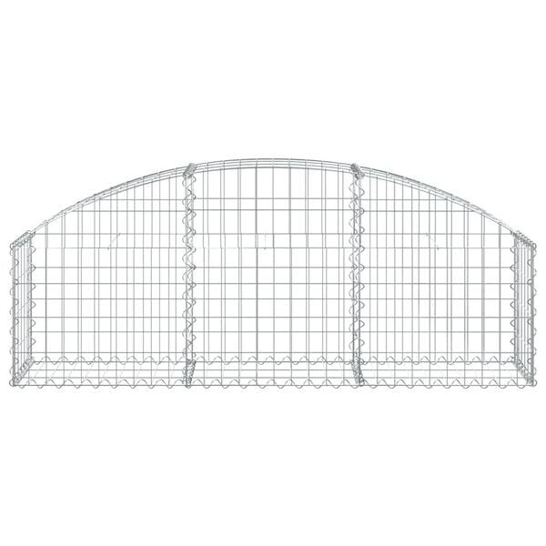 vidaXL Arched Gabion Basket 150x30x40/60 cm Galvanised Iron
