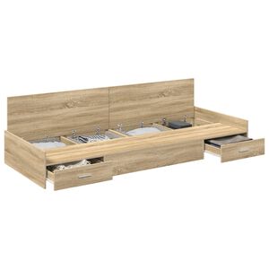vidaXL Bed Frame with Headboard Sonoma Oak 90 x 200 cm Engineered Wood