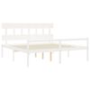 vidaXL Senior Bed without Mattress White 200x200 cm Solid Wood