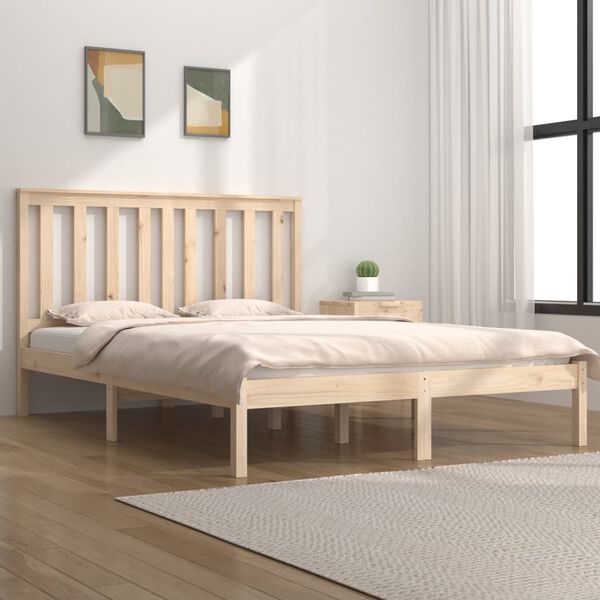 vidaXL Bed Frame without Mattress Solid Wood Double