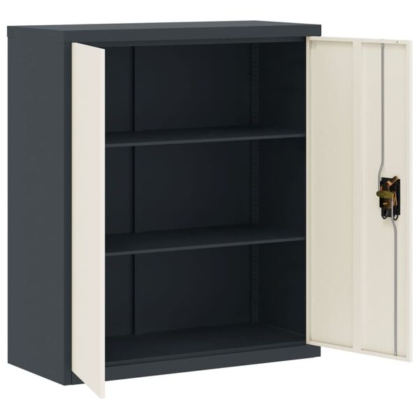 vidaXL File Cabinet Anthracite and White 90x40x105 cm Steel
