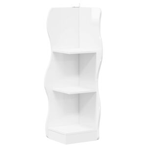 vidaXL Corner Shelf High Gloss White 34 x 33 x 102 cm Engineered Wood