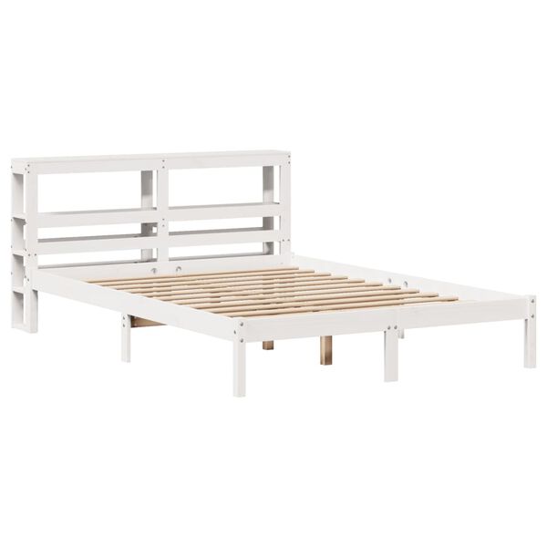 vidaXL Bed Frame without Mattress White 140x190 cm Solid Wood Pine