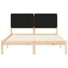 vidaXL Bed Frame with Upholstered Headboard Black 140 x 190 cm