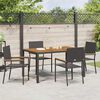 vidaXL Garden Dining Set 5 pcs Black Poly Rattan