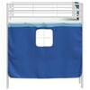 vidaXL Kids'Loft Bed Frame with Curtains White and Blue 79.5 x 200 cm