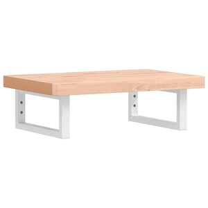 vidaXL Basin Shelf Wall Mounted Steel and Solid Wood Beech