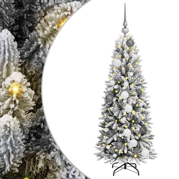 vidaXL Artificial Christmas Tree with 150 LEDs with Stand White 120 cm
