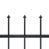 vidaXL Garden Fence with Spear Top Steel 1781.5x120 cm Black