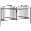 vidaXL Fence Gate with Lock Grey 401 x 224.5 cm Steel