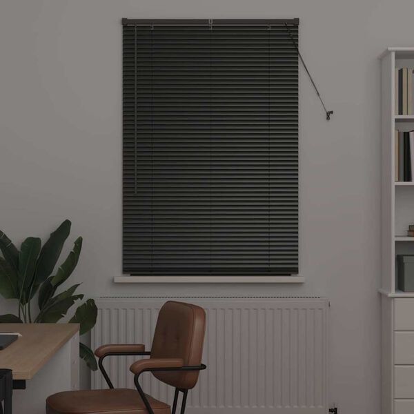 vidaXL Venetian Blinds Height Adjustable Black 175 x 95 cm Aluminium
